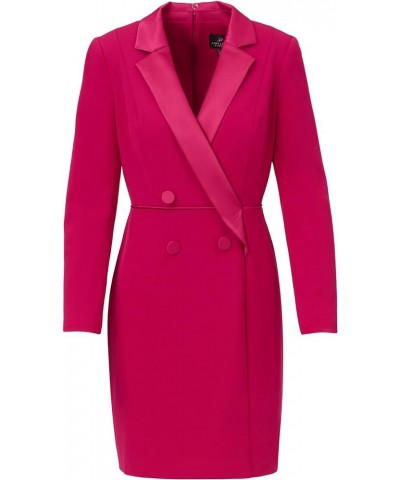 Women's Crepe Tuxedo Sheath Dress Rich Magenta $83.52 Dresses