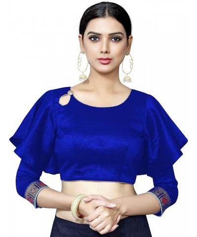 Women's Blouse for Saree New Indian Readymade Bollywood Designer Party Wear Padded Crop Top Choli Plus Size Royal Blue 1 $25....