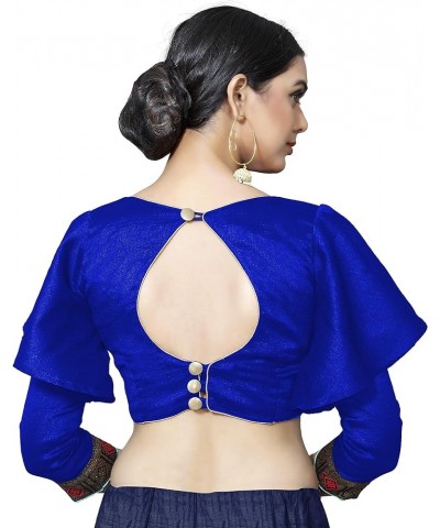 Women's Blouse for Saree New Indian Readymade Bollywood Designer Party Wear Padded Crop Top Choli Plus Size Royal Blue 1 $25....