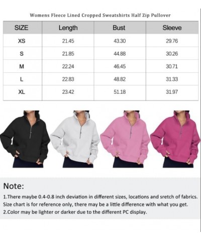 Womens Sweatshirts Half Zip Cropped Pullover Fleece Quarter Zipper Hoodies Fall outfits Clothes Thumb Hole Blue $16.32 Hoodie...