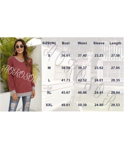 Sweaters for Women Lightweight V Neck Long Sleeve Tunics Soft Fall Clothes Trending Now 2023 A-dark Grey $8.54 Sweaters