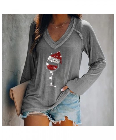 Womens Relaxed Fit T Shirts Long Short 3/4 Sleeve Crew V Neck Festival Vacation Tops Tee for Women Fall Summer 2024 Christmas...