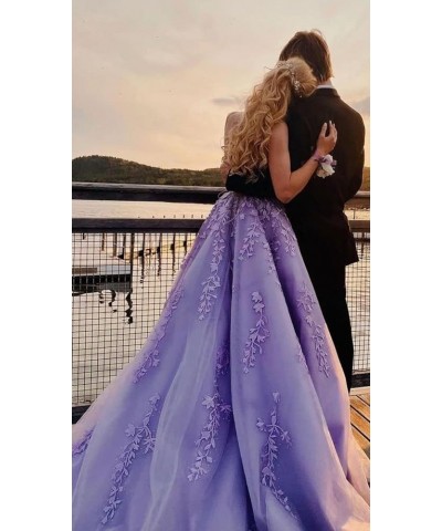 Chic Tulle Appliques Prom Dresses Long Ball Gown V Neck Lace Formal Dress for Women Wedding Gowns Yellow $43.24 Dresses