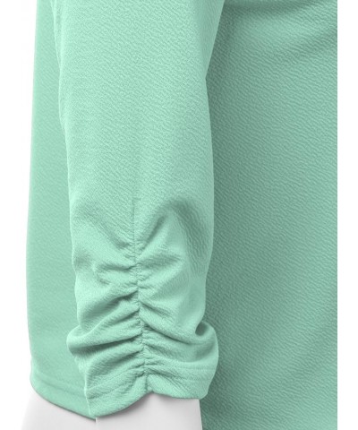 Ruched 3/4 Sleeve Open Front Draped Blazers Business Casual Basic Work Jackets for Womens Clothes with Plus Size Mint $15.30 ...