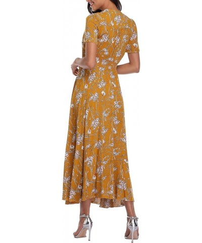 Women's Floral Maxi Dresses Boho Button up Split Beach Party Long Dress Floral 29 $10.59 Dresses