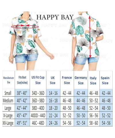 Women's Button Down Blouses Colorful Blouses Vacation Party Short Sleeve Relaxed Holidays Bohemian Summer for Women Palm Sea,...