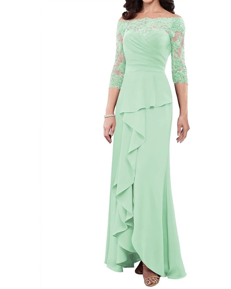 Mother of The Brides Dresses for Wedding Guest Dresses Long Formal Dresses Lace Appliques Evening Gowns Mint Green $38.48 Dre...