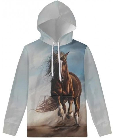 Womens College Sweatshirts And Hoodies with Pocket Long Sleeve Pullover Jumper Wild Horse $19.42 Hoodies & Sweatshirts