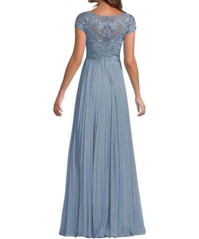 Women's Lace Applique Chiffon Mother of The Bride Dress 1/4 Sleeves Mother of Groom Dress for Wedding A Line Navy $36.28 Dresses