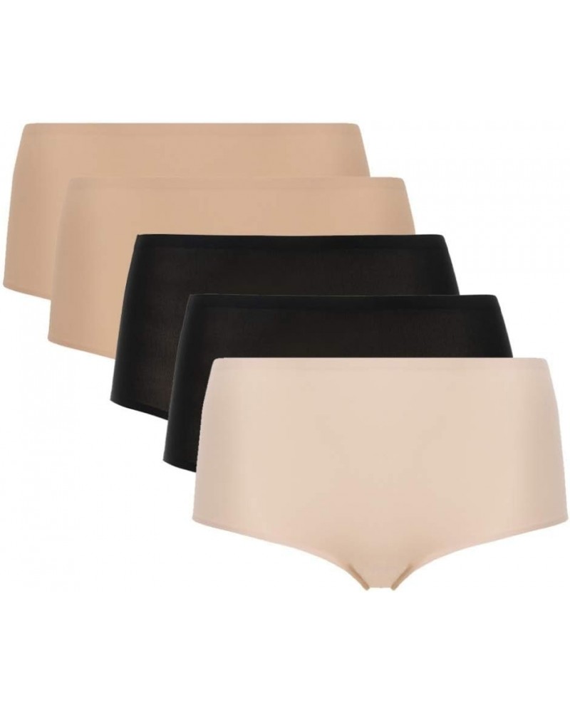 Women's Soft Stretch One Size High Rise Brief Black, Nude, Nude Blush (5 Pack) $11.75 Lingerie