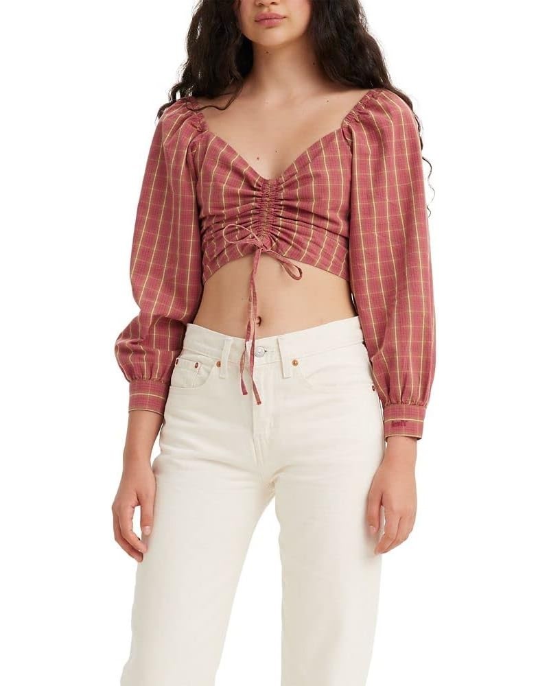 Women's Devin Blouse (Also Available in Plus) (New) Zelda Plaid Earth Red Plaid $10.17 Blouses