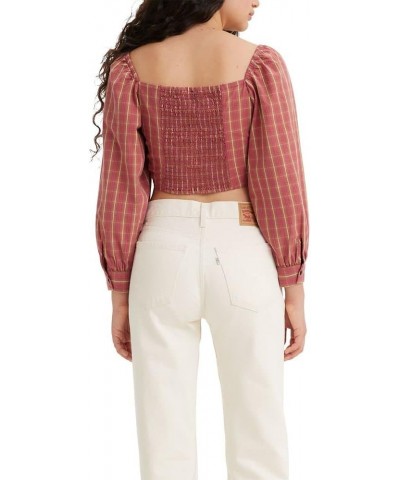 Women's Devin Blouse (Also Available in Plus) (New) Zelda Plaid Earth Red Plaid $10.17 Blouses