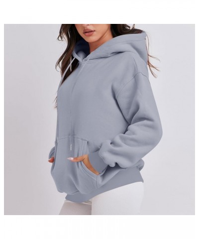 Fall Sweaters Women's Fashionable Casual Long Sleeve Solid Color Hooded Hoodie Top With Pocket 1-gray $10.22 Hoodies & Sweats...