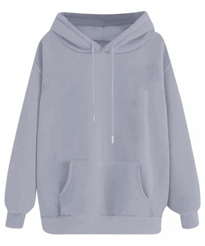 Fall Sweaters Women's Fashionable Casual Long Sleeve Solid Color Hooded Hoodie Top With Pocket 1-gray $10.22 Hoodies & Sweats...