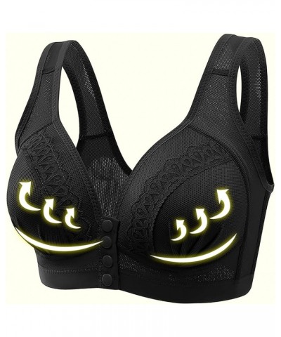 Bras for Women - Womens Bras,Everyday Bra Full Coverage Plus Size Bra Comfort Soft Bras Compression Bra Wirefree Bras B02 Bla...