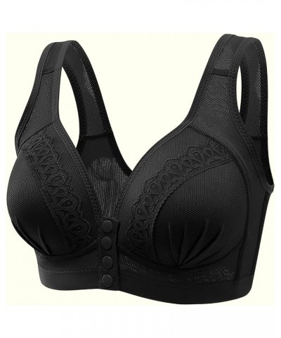 Bras for Women - Womens Bras,Everyday Bra Full Coverage Plus Size Bra Comfort Soft Bras Compression Bra Wirefree Bras B02 Bla...