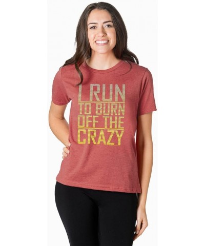 Running Short Sleeve Adult T-Shirt | I Run to Burn Off The Crazy | Multiple Colors | Adult Sizes Mauve $15.87 T-Shirts