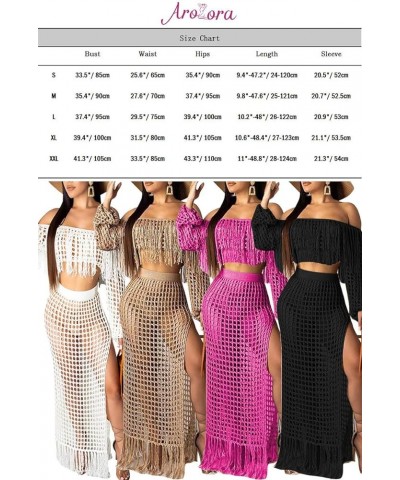 Women's 2pcs Bikini Swimsuit Cover up Beach Outfits Hollow Out Long Sleeve Crop Top Slit Maxi Skirt Dress Set Green $21.07 Sw...