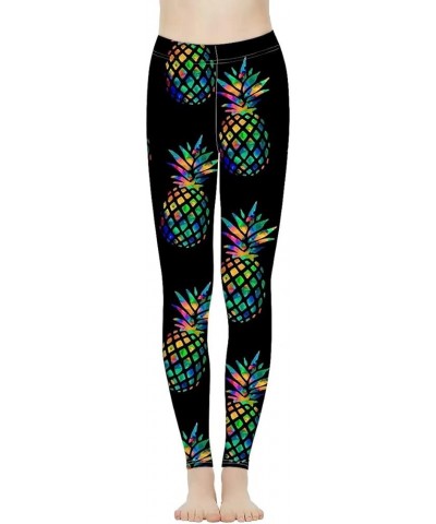 Women's High Waisted Yoga Pants Athletic Sports Running Leggings Full Length Tummy Control Printable Pineapple $16.51 Activewear