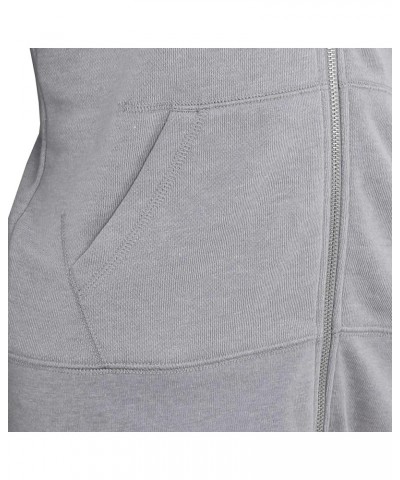 DELIGHT Women's French Terry Regular Fit Zip up Hoodie Grey $14.22 Hoodies & Sweatshirts