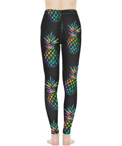 Women's High Waisted Yoga Pants Athletic Sports Running Leggings Full Length Tummy Control Printable Pineapple $16.51 Activewear