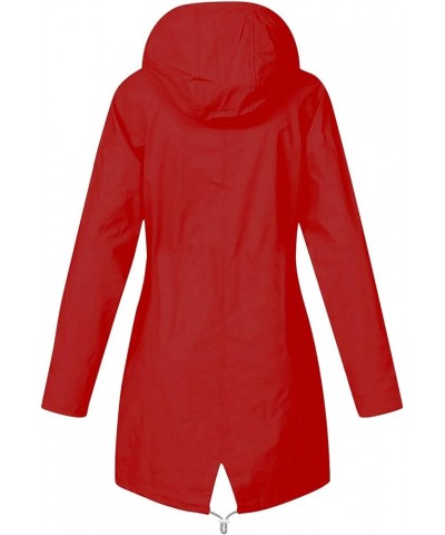 Rain Coat for Women Waterproof Hiking Jackets Lightweight Raincoat with Hood Travel Ski Windbreaker Outdoor Jackets A Red $7....