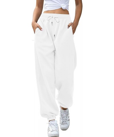 Gvraslvet Cinch Bottom Sweatpants for Women with Pockets White $20.99 Activewear