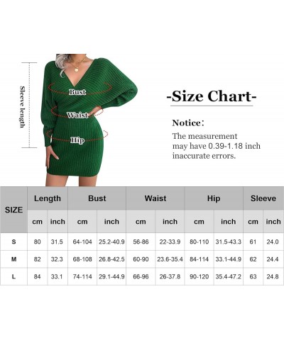 Women’s Sexy Ribbed Knitted Sweater Dress Fashion Bodycon Sweater Dress for Work Party Club Cocktail Green-1 $20.68 Sweaters