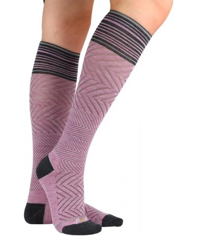 JAVIE 76% Merino Wool Graduated Compression Socks for Women & Men (15-20mmHg) Large Pink $13.51 Activewear