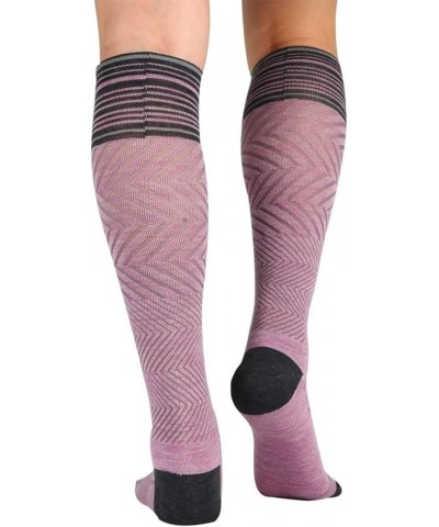 JAVIE 76% Merino Wool Graduated Compression Socks for Women & Men (15-20mmHg) Large Pink $13.51 Activewear