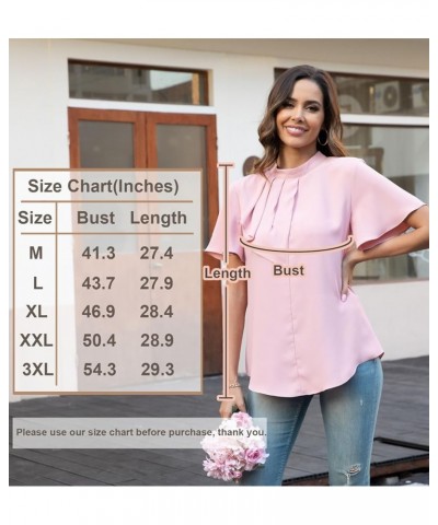 Womens Summer Tops Dressy Casual T-Shirts Chiffon Loose fit Tunic Blouses Flower Multiple Orange $13.92 Tops