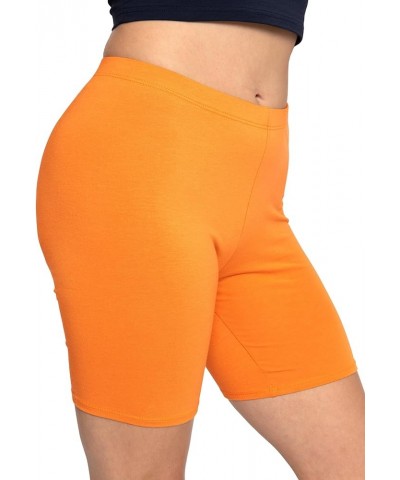 Biker Shorts for Women | Women's Athletic Workout Shorts | Cotton | Small - 5X Orange $8.06 Activewear