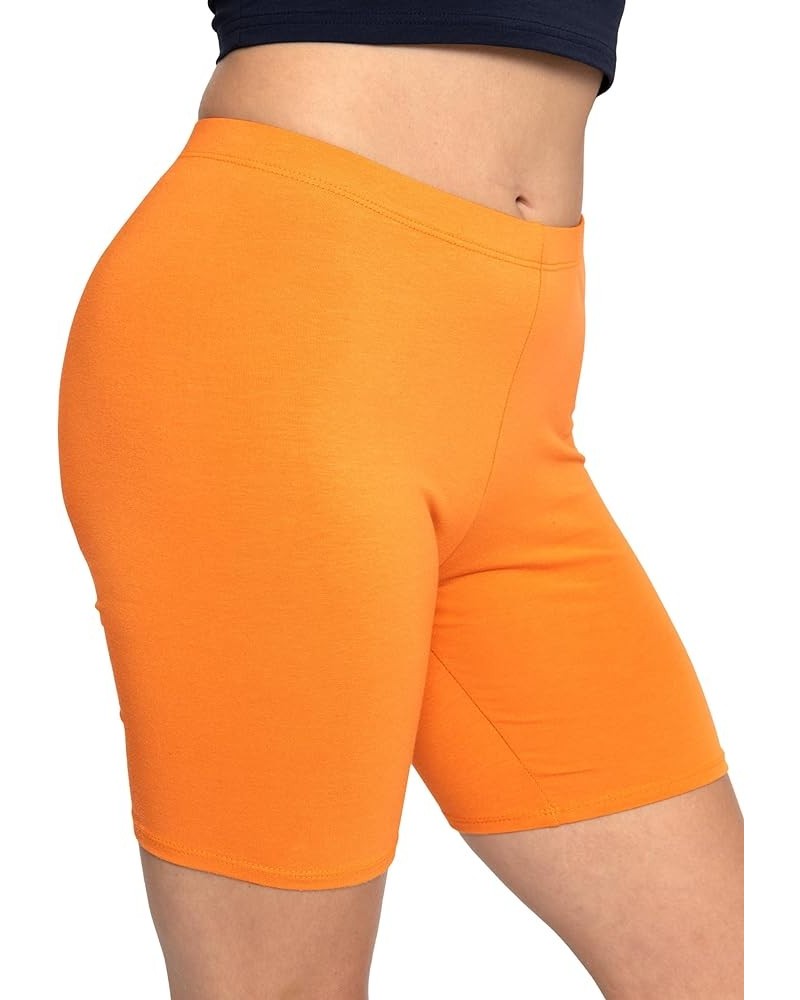 Biker Shorts for Women | Women's Athletic Workout Shorts | Cotton | Small - 5X Orange $8.06 Activewear