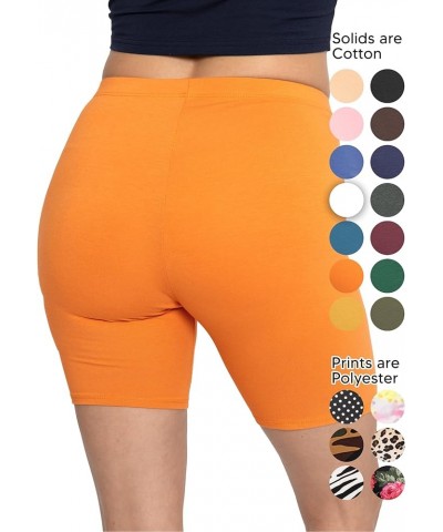 Biker Shorts for Women | Women's Athletic Workout Shorts | Cotton | Small - 5X Orange $8.06 Activewear