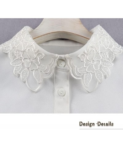 False Collar Detachable Half Shirt Blouse Elegant Fake Collar Stylish Decorative Designs for Women Girls Double Layer Peach-w...