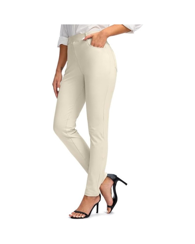 Womens Dress Pants with Pockets Business Casual Work Pants for Women Stretchy Skinny Slacks for Office 25" Inseam Beige $19.6...