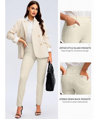 Womens Dress Pants with Pockets Business Casual Work Pants for Women Stretchy Skinny Slacks for Office 25" Inseam Beige $19.6...