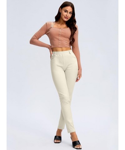 Womens Dress Pants with Pockets Business Casual Work Pants for Women Stretchy Skinny Slacks for Office 25" Inseam Beige $19.6...