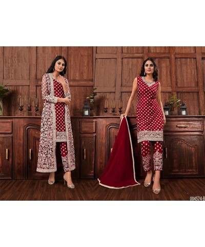 Party Wear Pakistani Designer Salwar Kameez Shrug Suits Indian Stitched Trouser Pant Plazzo Dress Choice 1 $41.12 Suits