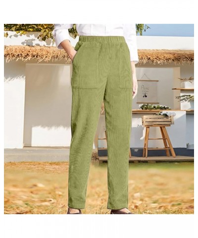 Corduroy Pants Women,Womens Corduroy Pants Vintage High Waisted Straight Leg Pants Loose Comfy Trousers with Pockets Z1-gn2 $...