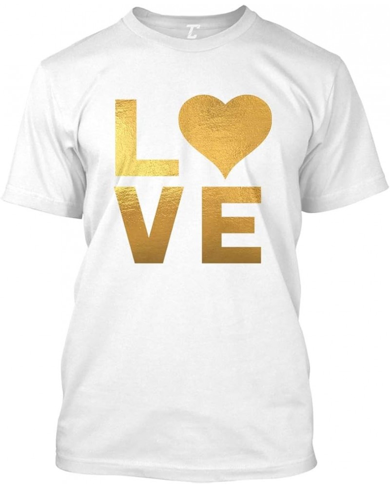 Love Rainbow Heart - Gay Pride LGBTQ Men's T-Shirt Gold Foil - White $11.48 Tanks