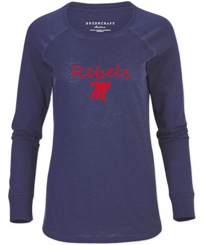 Women's NCAA Team Logo Solid Preppy Patch Tee Mississippi Old Miss Rebels XX-Small Navy $9.23 Tops