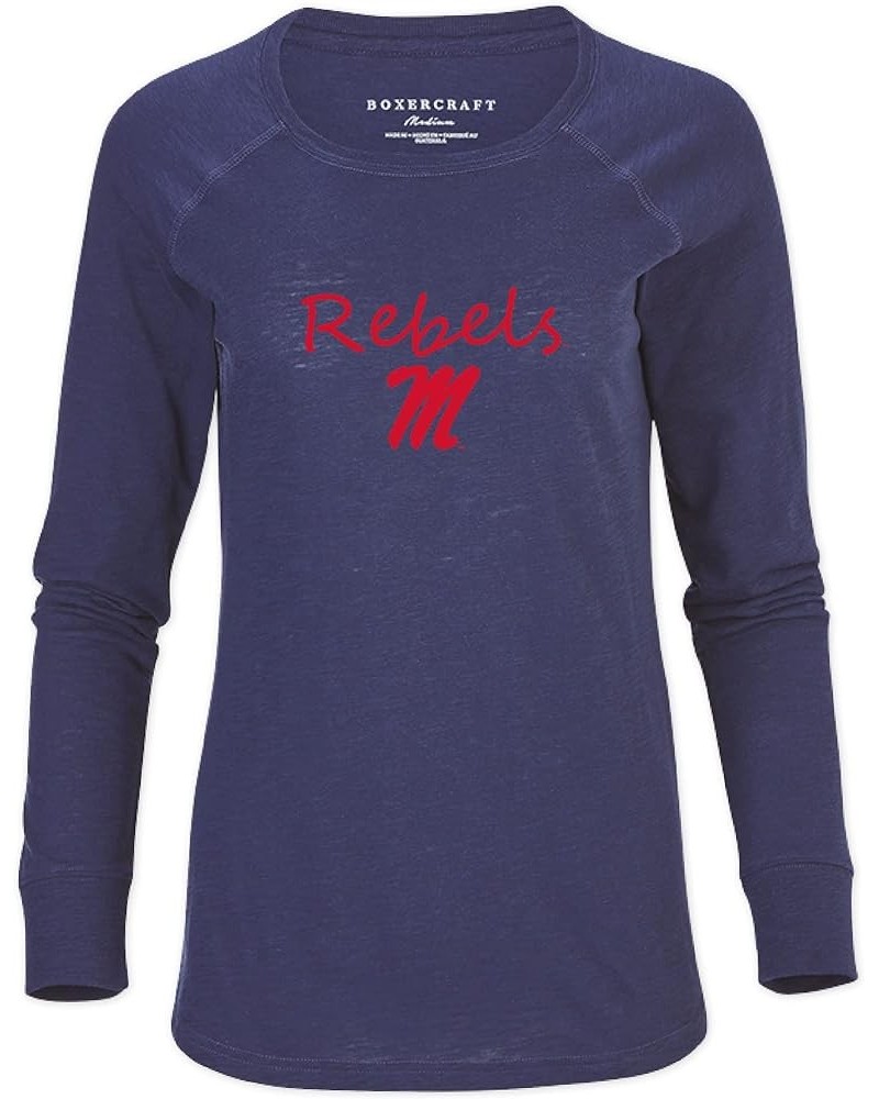 Women's NCAA Team Logo Solid Preppy Patch Tee Mississippi Old Miss Rebels XX-Small Navy $9.23 Tops