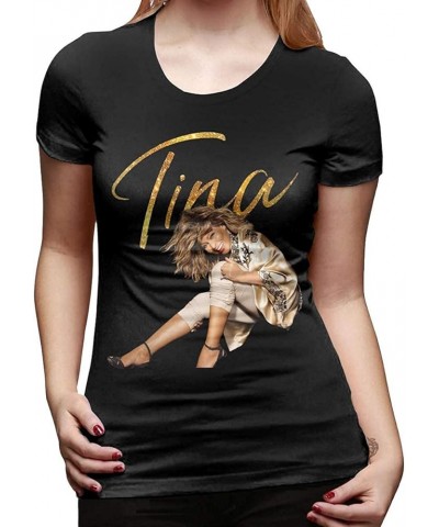 Tina Turner Women's T-Shirt Cotton Graphic Print T-Shirt Short Sleeve T Shirt - Black Black $14.74 T-Shirts