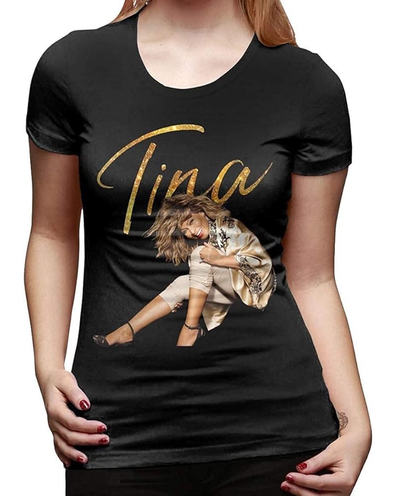 Tina Turner Women's T-Shirt Cotton Graphic Print T-Shirt Short Sleeve T Shirt - Black Black $14.74 T-Shirts