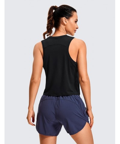 Women's Lightweight Racerback Tank Top High Neck Cropped Tank Tops Sleeveless Workout Running Shirts Black $14.50 Activewear