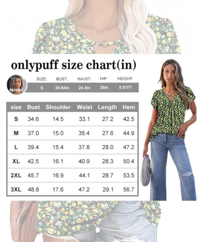 Womens V Neck Summer Shirts Short Sleeve Tunic Tops Casual Flowy Ruffle Shirt C-graypink $14.21 Tops