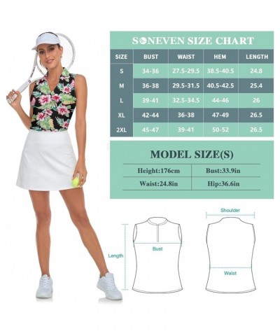 Women's Sleeveless Printed Polo Golf Shirts Quick Dry V-Neck Lightweight Tennis Tank Tops, 50+ UV Protection Black Print $13....