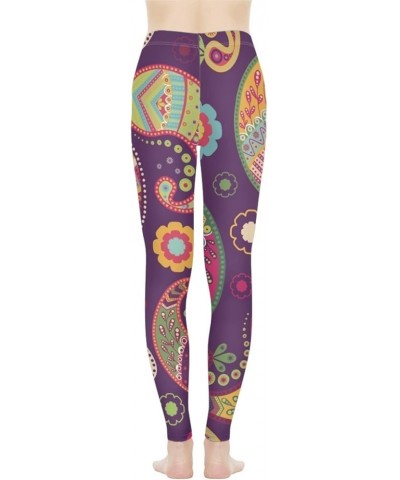 Rose Workout Leggings for Women, Boho Stretch Pants for Sports Running Fitness, High Waist Tummy Control Yoga Pant Mandala Sp...