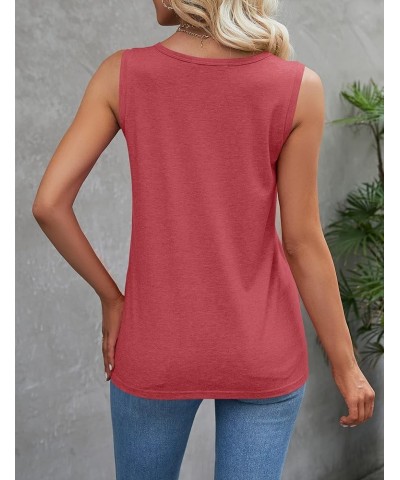 Women's Sleeveless Lace Trim V Neck Tank Tops Summer Loose Tee Shirts Blouse Watermelon $10.99 Tanks